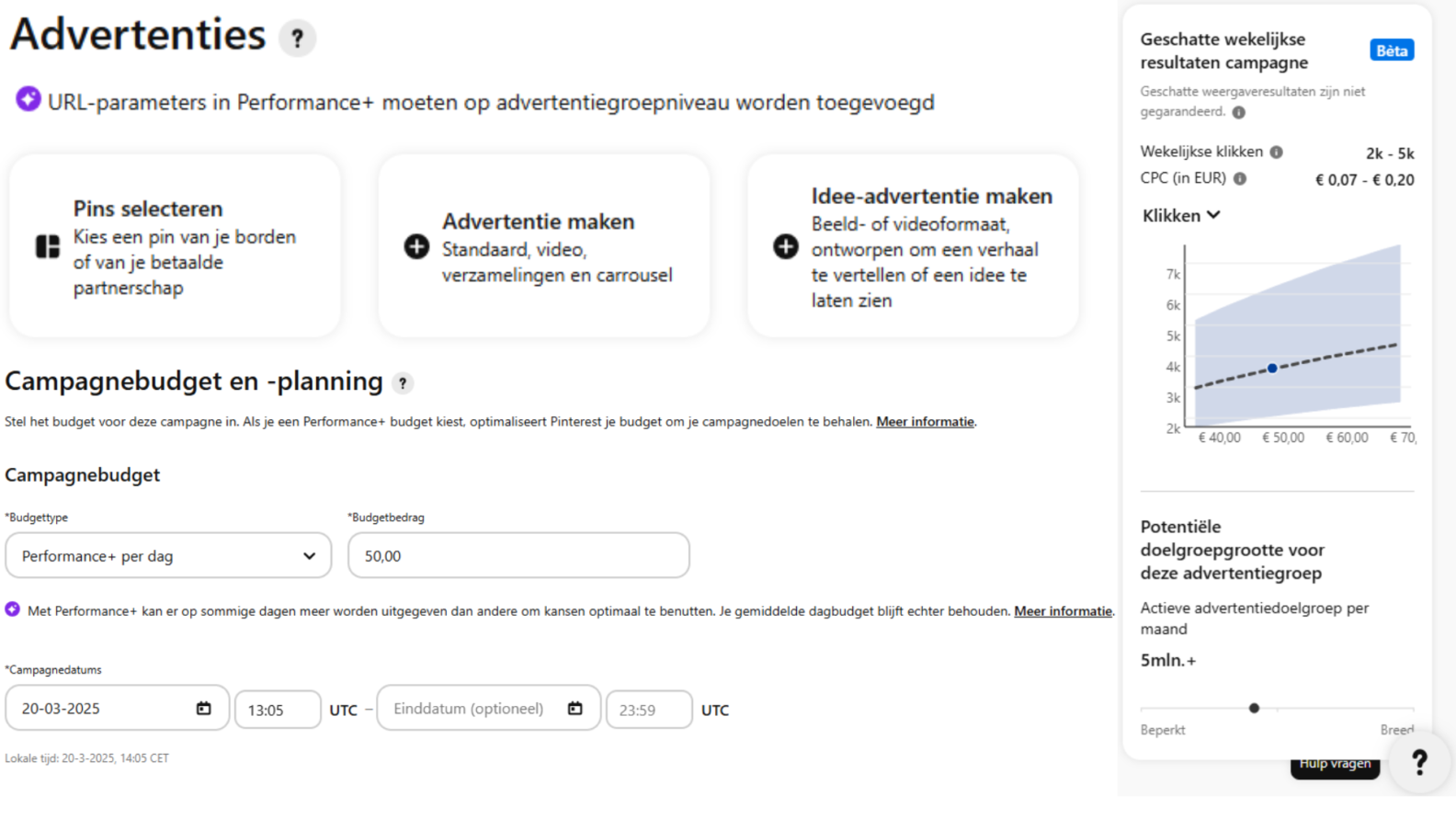 Budget beheer Pinterest